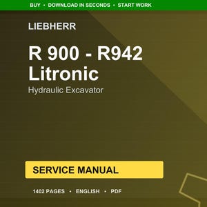 Liebherr R 900 - R942 Litronic hydraulisk grävmaskin Servicemanual PDF | Verkstadsreparation | Direktnedladdning bild 1