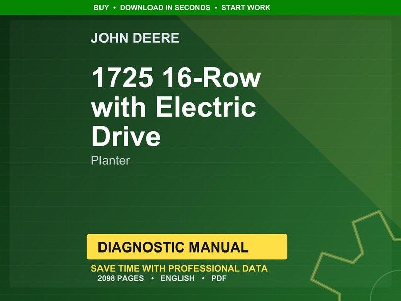 John Deere 1725 16-radig planteringsmaskin med elektrisk drift, diagnostikmanual PDF | Direkt nedladdning bild 1