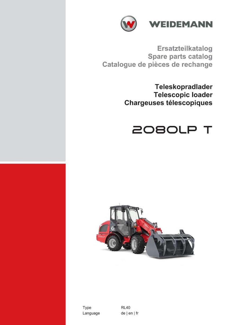 Instrukcja obsługi ładowarki teleskopowej Weidemann 2080Lp t w formacie PDF | Katalog ilustrowany | Pobierz natychmiast zdjęcie 2