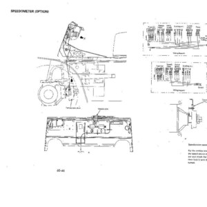 May include: Technical diagram of a vehicle's speedometer system, labeled "SPEEDOMETER (OPTION)". The diagram includes various components, wiring schematics, and a detailed illustration of the system's parts.