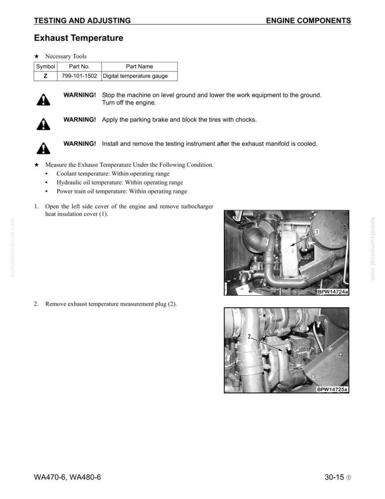 Komatsu WA470-6 WA480-6 Hjullastare 6D125E-5 Servicemanual Reparation Verkstad Pdf Ladda ner bild 5