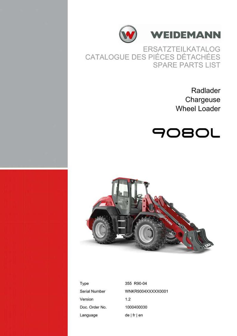 Weidemann 9080L Wheel loader Parts Manual PDF | Illustrated Catalog | Instant Download image 2