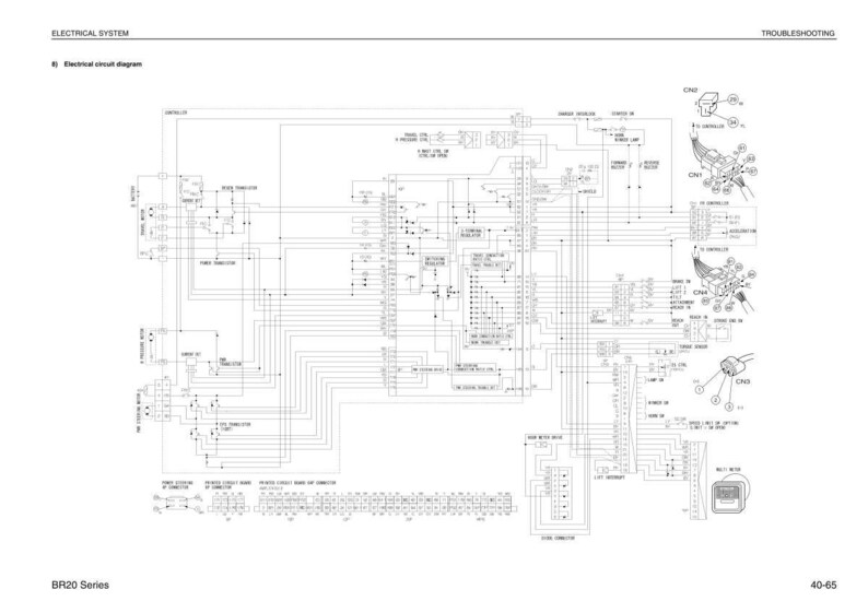 May include: A detailed electrical circuit diagram with numerous lines, symbols, and connectors, presented on a white background. The diagram includes text labels and is labeled as "Electrical System" and "Troubleshooting". The bottom left corner reads "BR20 Series".