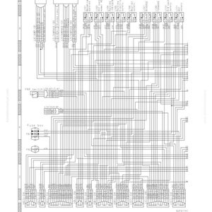May include: Diagram titled "PARKING BRAKE RELATED DIAGRAM" with text including "TROUBLESHOOTING". The diagram shows a complex network of lines and connectors, labeled with text such as "HST controller" and "FNR switch". The diagram also includes a "Fuse box".