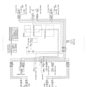 May include: A detailed wiring diagram for electrical devices on a machine body, labeled with components like tail lamps, stop lamps, and turn signal lamps. The diagram includes text such as "Electrical System" and "Disassembly and Assembly."