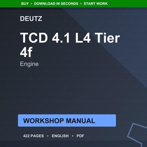 Werkplaatshandleiding Deutz Tcd 4.1 l4 tier 4f-motor, pdf | Servicereparatie | Direct downloaden afbeelding 1