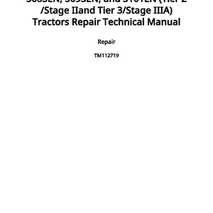 May include: White book cover with black text: "5083EN, 5093EN, and 5101EN (Tier 2 /Stage IIand Tier 3/Stage IIIA) Tractors Repair Technical Manual." Below is "Repair" and "TM112719." Published on 12 November 2021.
