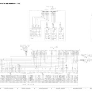 May include: A detailed electrical circuit diagram for Norway specifications, featuring various components and wiring. The diagram includes labels and symbols, with a focus on the starting switch and other control elements. The image is in black and white.