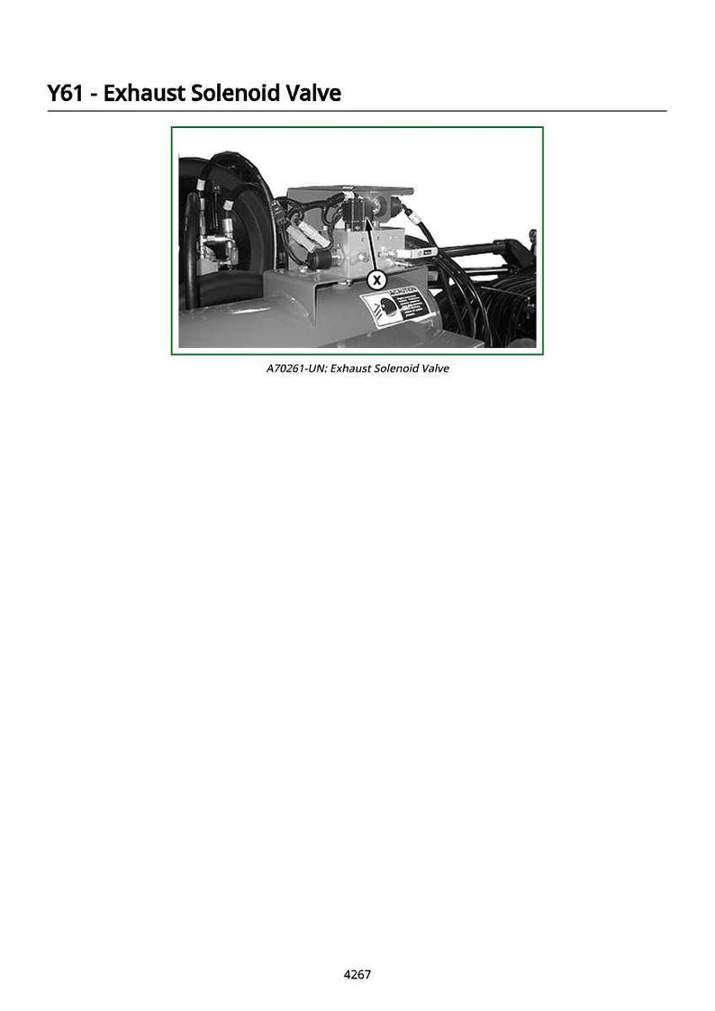 May include: Image of an exhaust solenoid valve, a mechanical component, with the text "Y61 - Exhaust Solenoid Valve" at the top. The image also includes the text "A70261-UN: Exhaust Solenoid Valve". The component is gray and black.