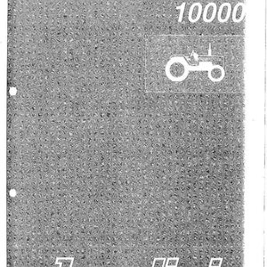 May include: A gray and white Landini tractor manual cover. The cover features the number "10000" and a tractor illustration. The Landini logo is at the bottom. The cover has a dotted texture and three holes on the left side.