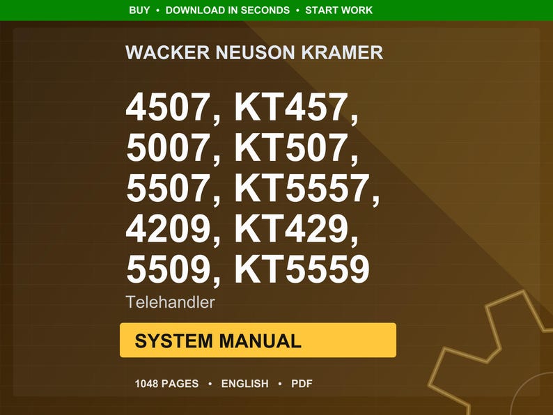 Manual del sistema de manipulador telescópico Wacker Neuson Kramer 4507 Kt457 5007 kt507 5507 kt5557 4209 kt429 5509 kt5559 (descarga en PDF) imagen 1
