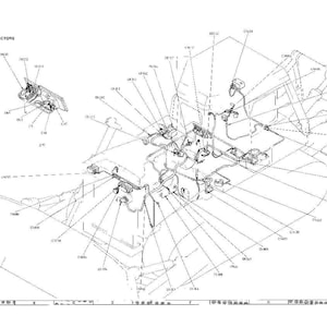 May include: An engineering diagram showing the location of connectors. The image is a black and white line drawing of a vehicle's internal components, including wiring harnesses, connectors, and other electrical parts. Text includes "LOCATION OF CONNECTORS".