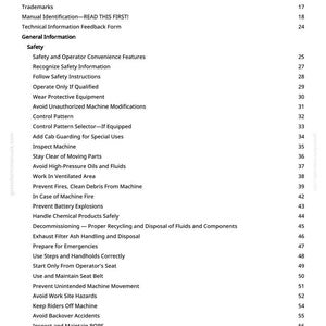 Pu&ograve; includere: Una pagina bianca intitolata "Sommario" da un manuale. La tabella elenca vari argomenti di sicurezza e operativi, tra cui "Sicurezza", "Prevenire incendi" e "Usare e mantenere la cintura di sicurezza".