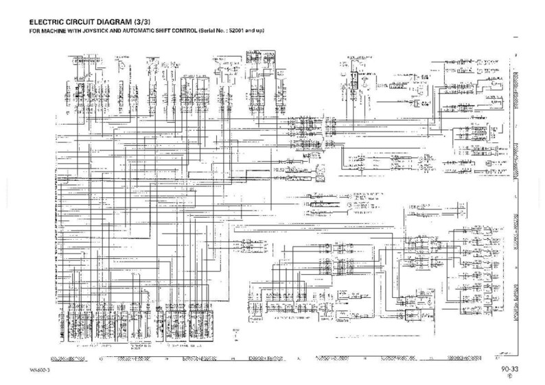 May include: An electrical circuit diagram, labeled (3/3), for a machine with joystick and automatic shift control. The diagram is a complex network of lines and symbols, printed in black and white.