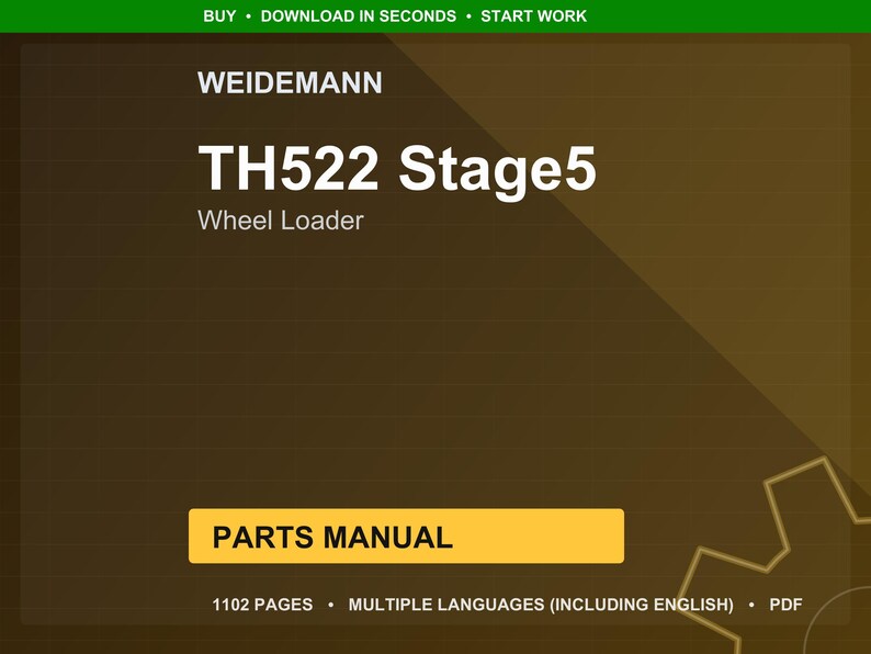 Manuale ricambi per pala gommata Weidemann TH522 Stage 5 in formato PDF / Catalogo illustrato / Download immediato immagine 1