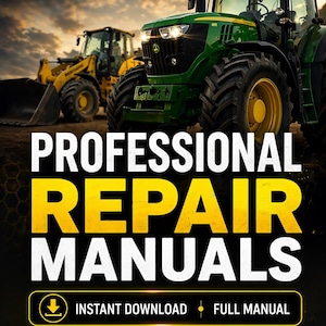 May include: Image of a promotional graphic for FixItManuals. The image features a green tractor and a yellow construction vehicle. Text includes "PROFESSIONAL REPAIR MANUALS", "INSTANT DOWNLOAD", and "ADD OUR SHOP TO FAVORITES".