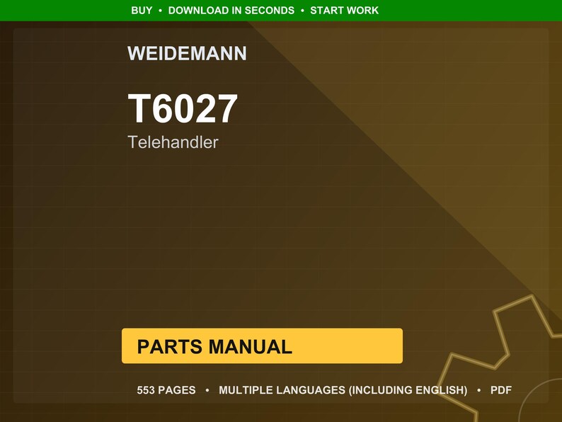 Weidemann T6027 Telehandler Parts Manual PDF | Illustrated Catalog | Instant Download image 1