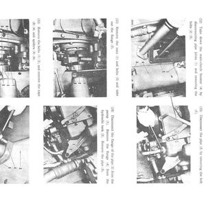 May include: A monochrome technical diagram illustrating the main clutch oil pump, with numbered parts and instructions. The text includes "Removal" and "Main Clutch Oil Pump".