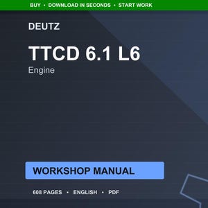 Deutz Ttcd 6.1 l6 Engine Workshop Manual PDF | Service Repair | Instant Download image 1