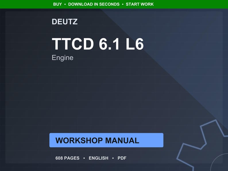 Deutz Ttcd 6.1 l6 Engine Workshop Manual PDF | Service Repair | Instant Download image 1