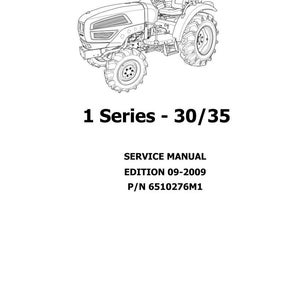 May include: A black and white illustration of a tractor, with the text "1 Series - 30/35". The image also includes "SERVICE MANUAL EDITION 09-2009 P/N 6510276M1" and the Landini logo.