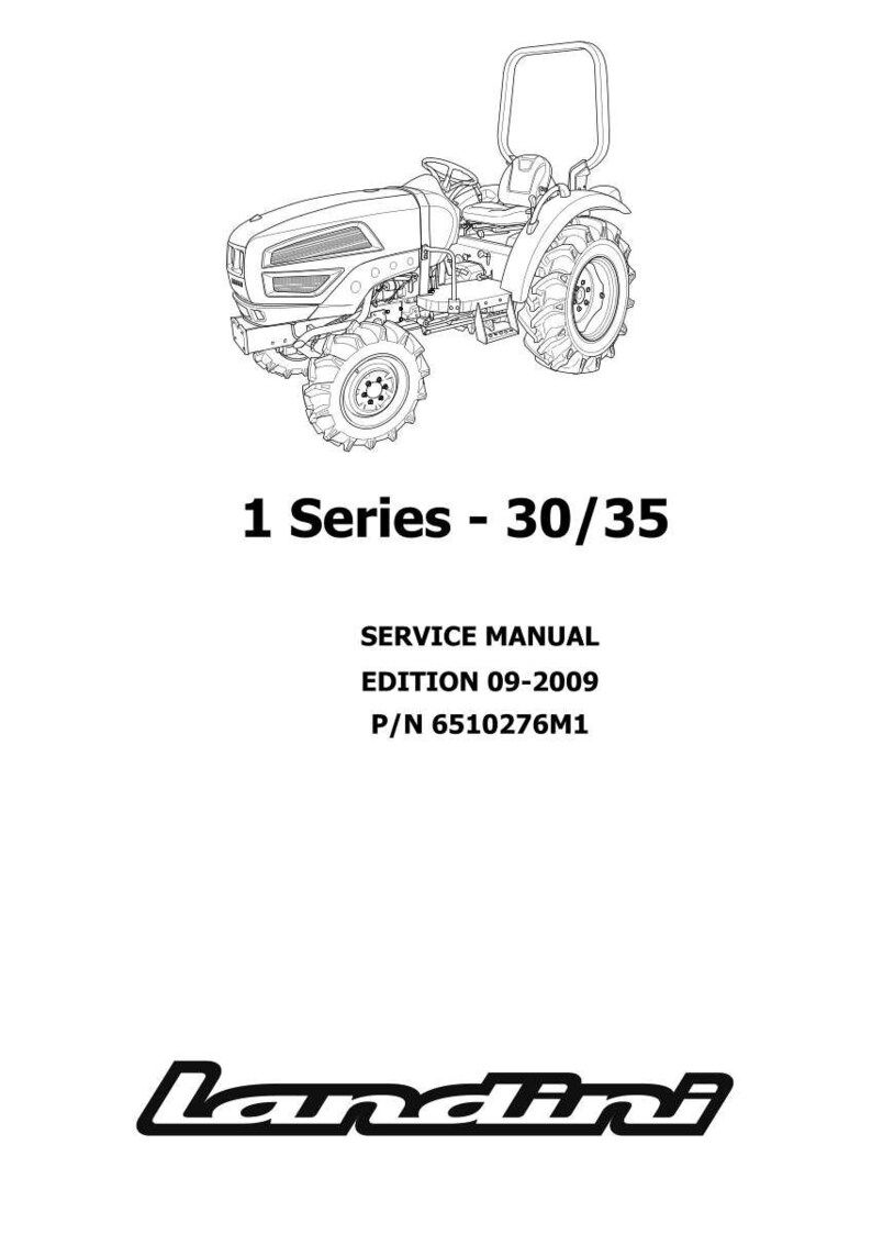 May include: A black and white illustration of a tractor, with the text "1 Series - 30/35". The image also includes "SERVICE MANUAL EDITION 09-2009 P/N 6510276M1" and the Landini logo.