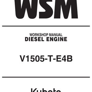 Kubota V1505 t e4b Diesel engine Workshop Manual PDF | Service Repair | Instant Download image 2