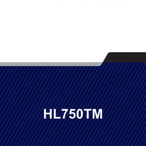 May include: A service manual with the text "SERVICE MANUAL" in bold white letters at the top. The bottom half of the image is a dark blue background with white diagonal lines and the text "HL750TM".