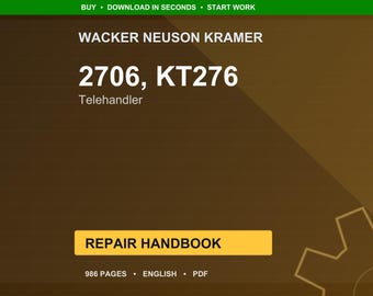 Wacker neuson kramer 2706 Kt276 Telehandler Repair Manual PDF | Service Workshop | Instant Download