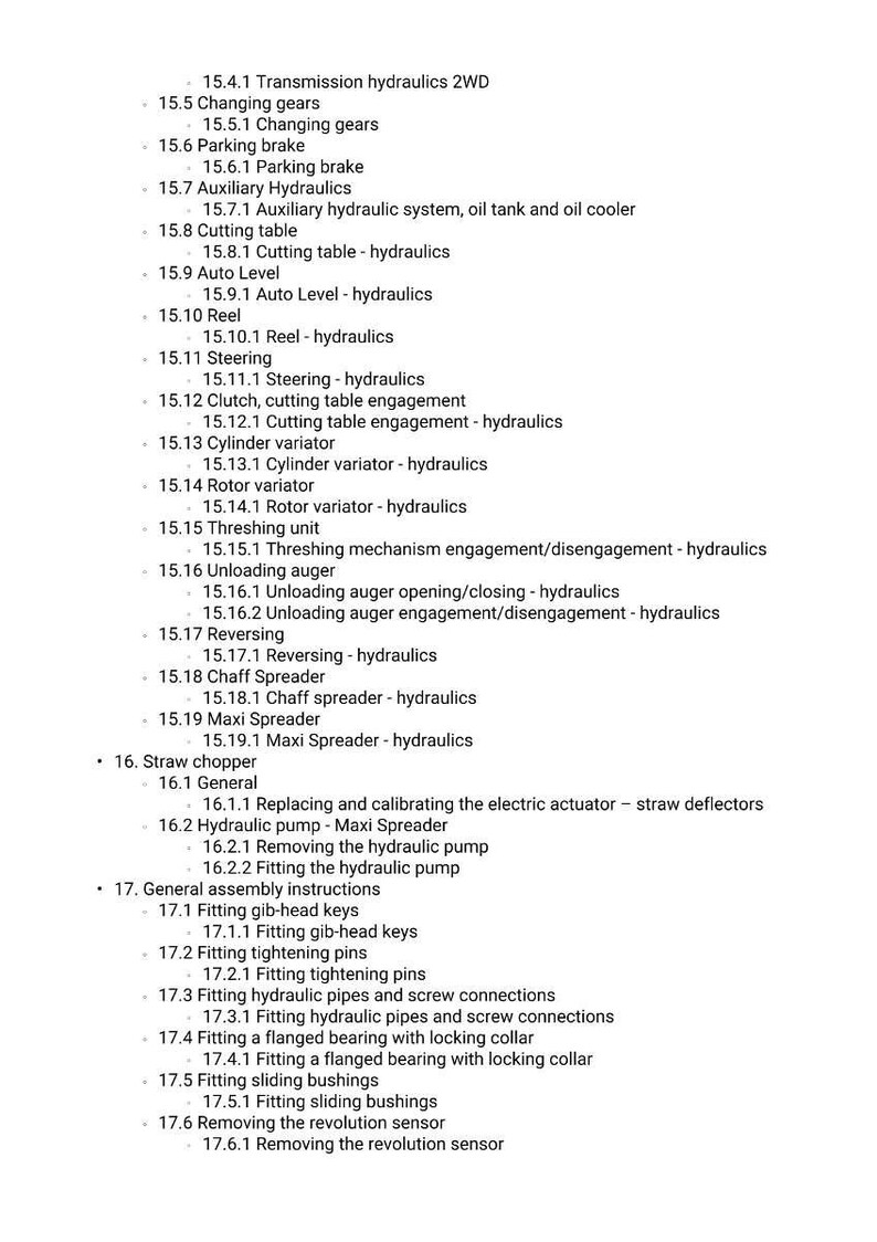 Peut inclure: Un document technique &eacute;num&eacute;rant des composants m&eacute;caniques et leurs sous-composants. Le texte est structur&eacute; en sections num&eacute;rot&eacute;es, traitant d'hydraulique, d'engrenages et d'instructions de montage. Les mesures ne sont pas incluses.