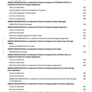 May include: A white page with a list of technical terms and schematics related to engine diagnostics and control systems. The text includes terms like "Glow Plug Schematic," "Engine Control Unit Schematic," and "AutoTrac Diagnostics."