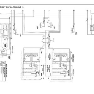 Może przedstawiać: Szczeg&oacute;łowy schemat hydrauliczny, arkusz 3 z 4, z tekstem "HYDRAULIC DIAGRAM (SHEET 3 OF 4) - FOLDOUT 13". Schemat jest czarno-biały, przedstawia r&oacute;żne komponenty i linie. Schemat zawiera tekst "PC200/220LL-7L" i "90-27".