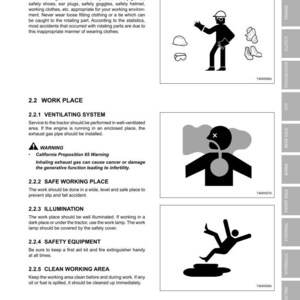 Pode incluir: P&aacute;gina de um manual de seguran&ccedil;a com o t&iacute;tulo "Safety First - Safety Tips". A p&aacute;gina inclui diretrizes de seguran&ccedil;a e ilustra&ccedil;&otilde;es para trabalhar com m&aacute;quinas, incluindo equipamentos, local de trabalho e equipamentos.