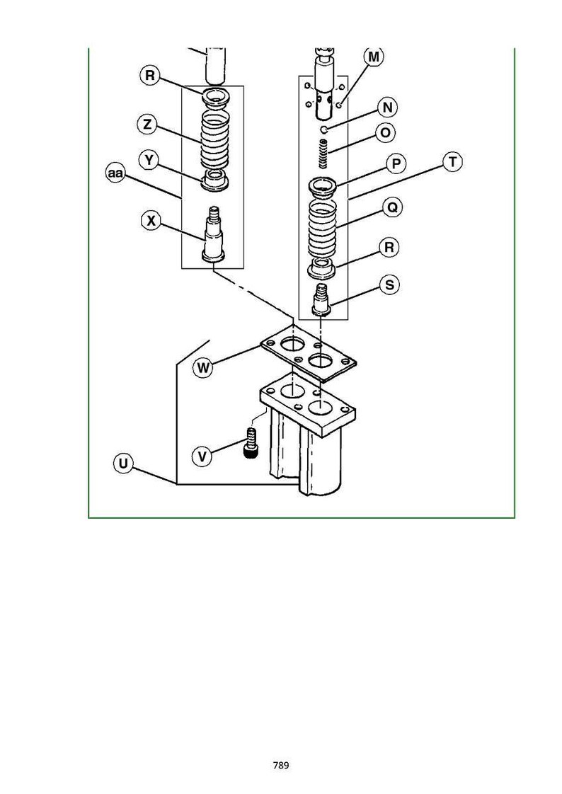 May include: An exploded diagram of mechanical components, including springs, bolts, and cylindrical parts. The image is a technical illustration with labels and a green border. The number 789 is at the bottom.