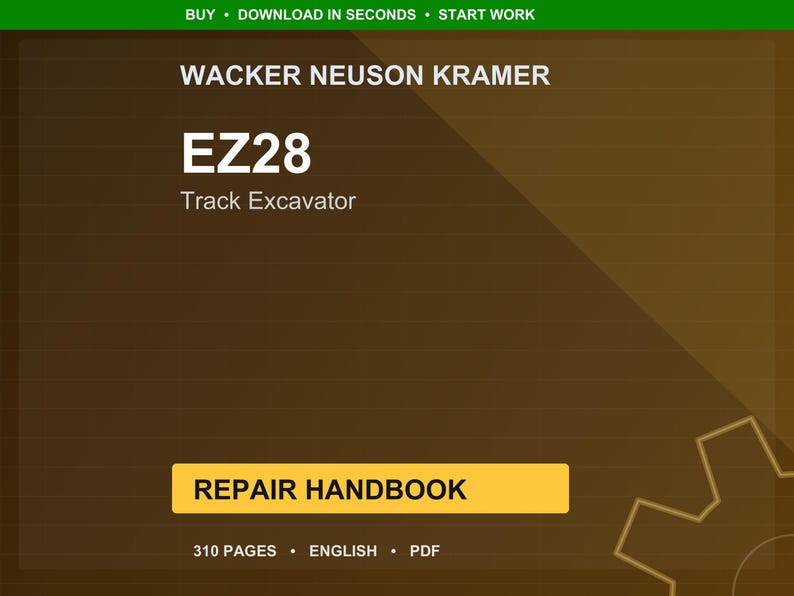 Wacker neuson kramer Ez28 Track excavator Repair Manual PDF | Service Workshop | Instant Download image 1