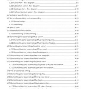 May include: A detailed table of contents from a manual for a Discovery II vehicle, with sections on engine components, including fuel, cooling, and lubrication systems. The document is printed on white paper with black text and includes the ARGO TRACTORS logo.