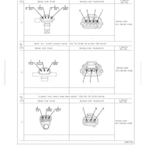 Op de afbeelding: Diagram van motorsensoren en connectoren, inclusief boost fair inlaatdruk- en temperatuursensoren en G-sensor. Het diagram bevat labels zoals "P OUT", "+5V", "DUT" en "GND".