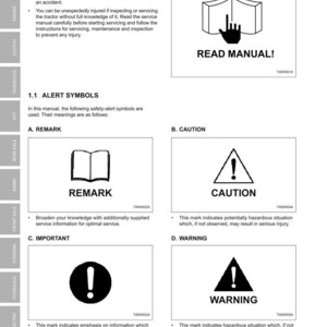 May include: A manual page detailing safety information and alert symbols. Text includes "Read Manual!", "Remark", "Caution", "Important", and "Warning". The document is dated June 2008.