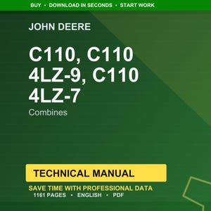 John Deere C110, C110 4Lz-9, C110 4Lz-7 Skördetröskor Teknisk manual Pdf | Direkt nedladdning bild 1