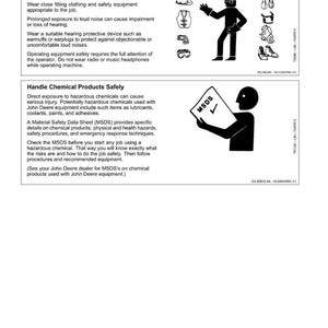 Puede incluir: Una hoja informativa de seguridad con el t&iacute;tulo "Seguridad". La hoja incluye instrucciones sobre el uso de ropa protectora y la manipulaci&oacute;n segura de productos qu&iacute;micos. Se incluyen ilustraciones de equipos de seguridad y una persona leyendo un documento.