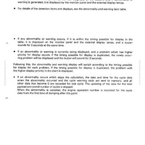 Op de afbeelding: Een pagina uit een handleiding met de titel "AFWIJKING EN WAARSCHUWINGWEERGAVE (FOUTCODE)". De tekst beschrijft foutcodes, displaylampen en cyclusgegevens. De pagina is wit met zwarte tekst en een paginanummer.