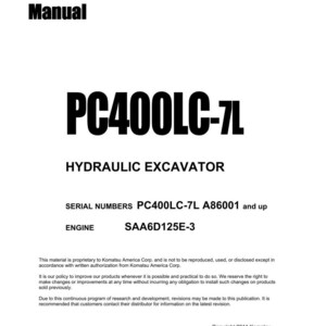 Komatsu PC400lc-7L Grävmaskin Servicemanual PDF | Verkstadsreparation | Direktnedladdning bild 3