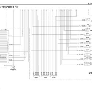 May include: A black and white electrical circuit diagram for a fuel injector system, labelled PC300HD-7E0. The diagram shows wiring and components. Text includes "OTHERS", "ELECTRICAL CIRCUIT DIAGRAMS", and "ENGINE PC400". Measurements are not applicable.