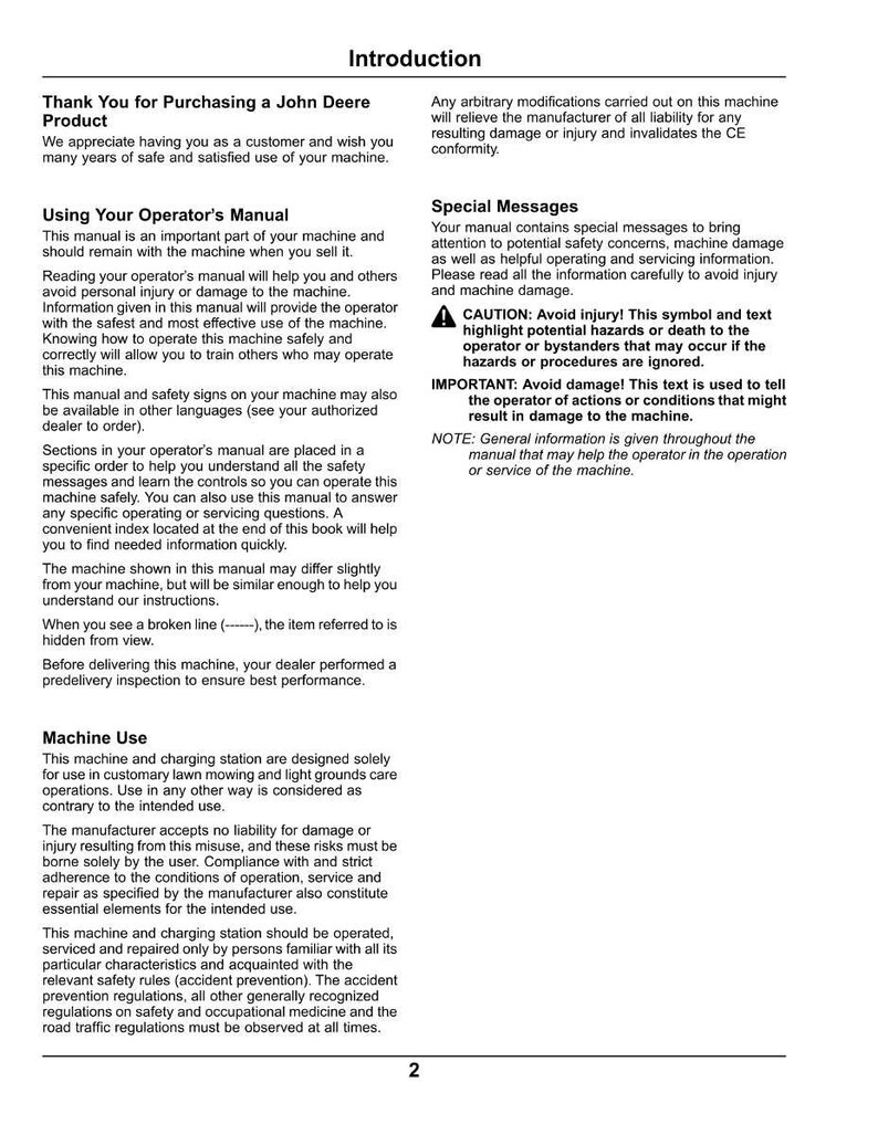 John Deere Mowit 500F Serie II Robotgräsklippare Bruksanvisning PDF | Ägarhandbok | Direkt nedladdning bild 2