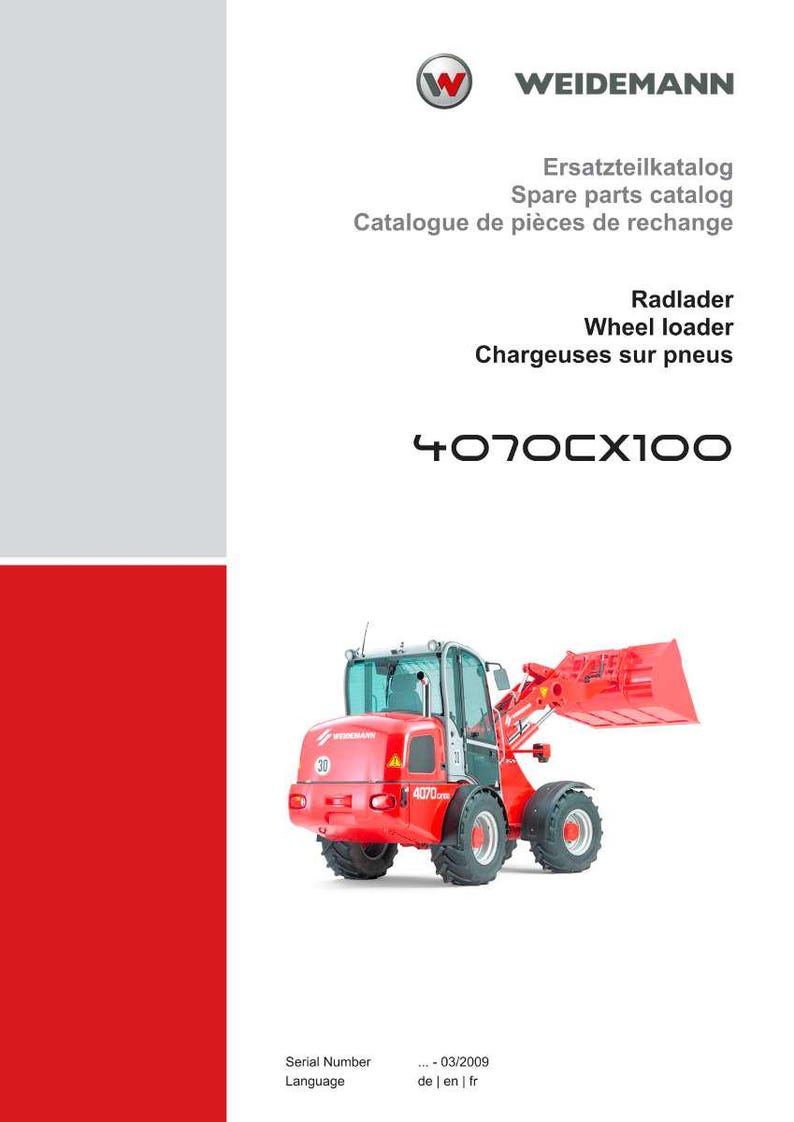 Weidemann 4070Cx100 Wheel loader Parts Manual PDF | Illustrated Catalog | Instant Download image 2