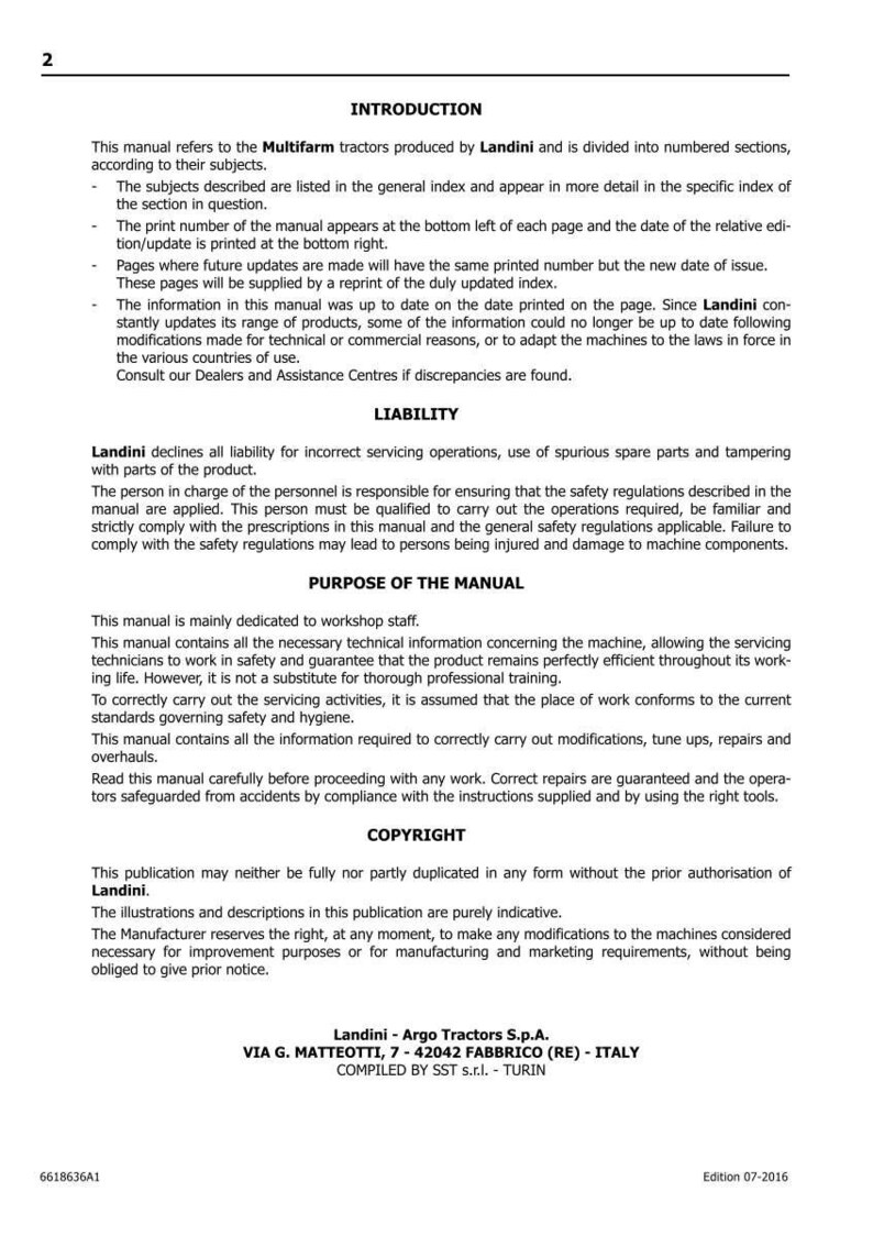 Landini Multifarm 75-80-90 Traktor Verkstadsmanual PDF - Perkins T2 bild 3