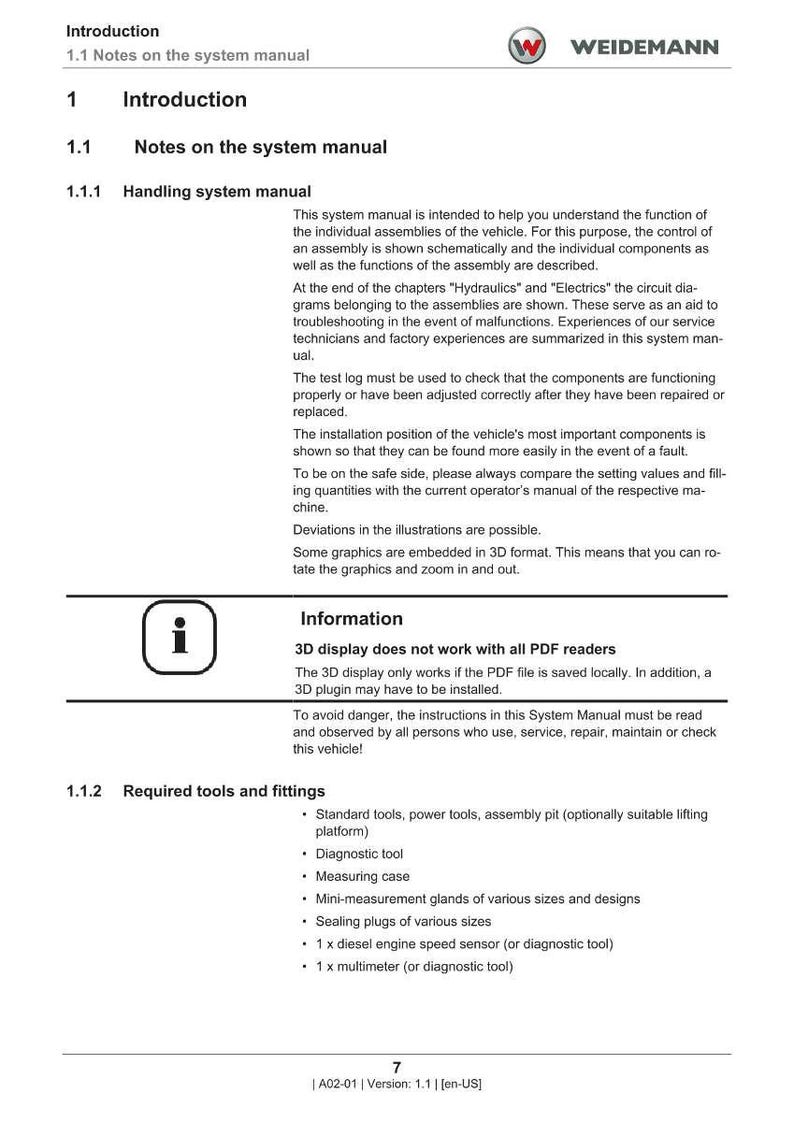 Manual de solución de problemas de la Weidemann 1260 Lp Hoftrac en PDF / Guía de diagnóstico / Descarga instantánea imagen 7