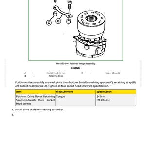 John Deere W235 W260, 500D, 500R, 525D, 530D, 536D, 994, 995 Roterande Självgående Strängläggare Reparationsmanual Pdf Ladda ner bild 8