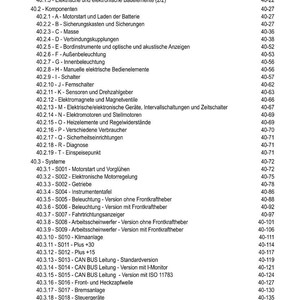 May include: A detailed table of contents in German, listing various automotive electrical and electronic components, systems, and related topics. The document includes sections on components, systems, and specific features, with page numbers for easy reference.