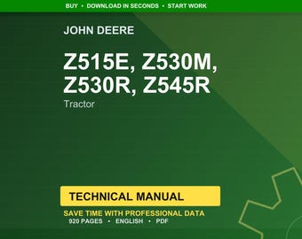 Instrukcja techniczna ciągnika John Deere Z515e, Z530m, Z530r, Z545r w formacie PDF | Pobierz natychmiast